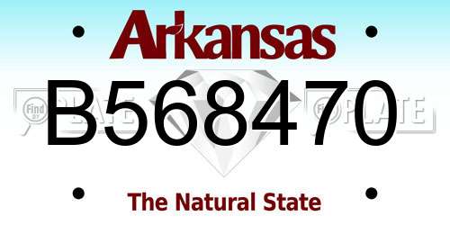 B568470 Arkansas License Plate