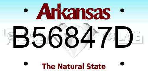 B56847D Arkansas License Plate