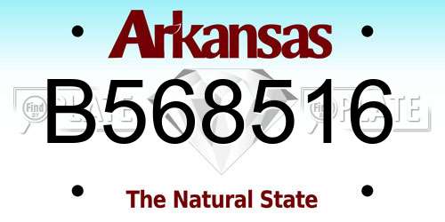 B568516 Arkansas License Plate