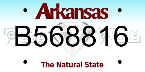 B568816 Arkansas License Plate