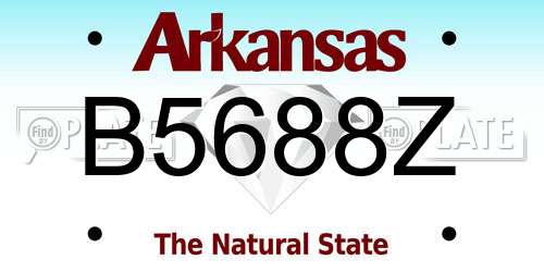 B5688Z Arkansas License Plate