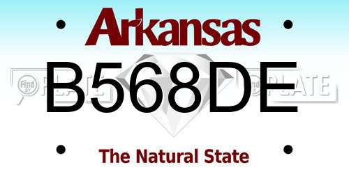 B568DE Arkansas License Plate