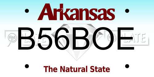 B56BOE Arkansas License Plate