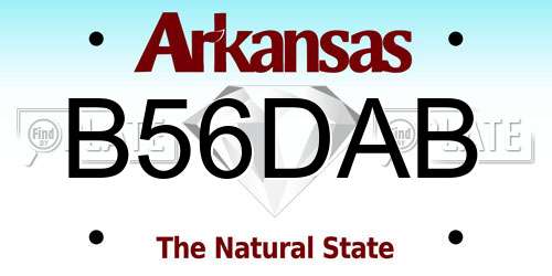 B56DAB Arkansas License Plate