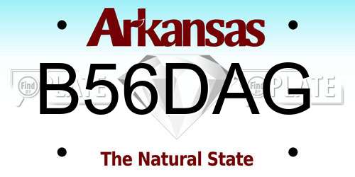 B56DAG Arkansas License Plate