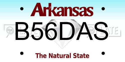 B56DAS Arkansas License Plate
