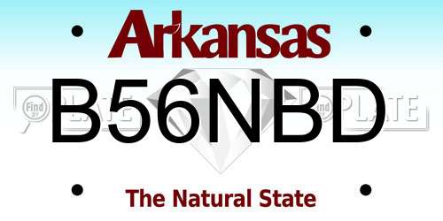 B56NBD Arkansas License Plate
