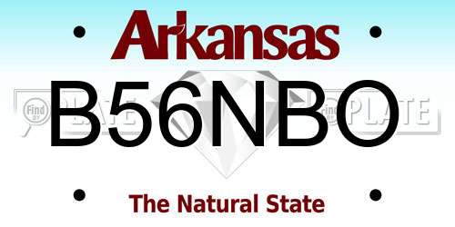 B56NBO Arkansas License Plate