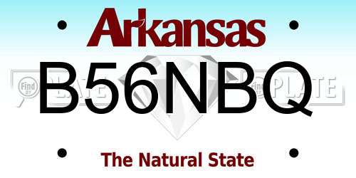 B56NBQ Arkansas License Plate