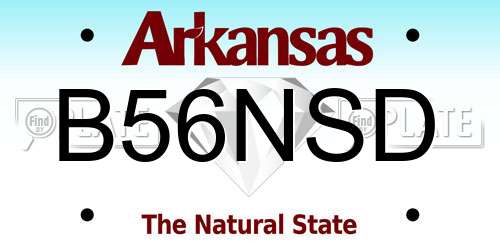 B56NSD Arkansas License Plate