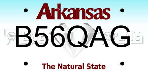 B56QAG Arkansas License Plate