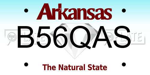B56QAS Arkansas License Plate