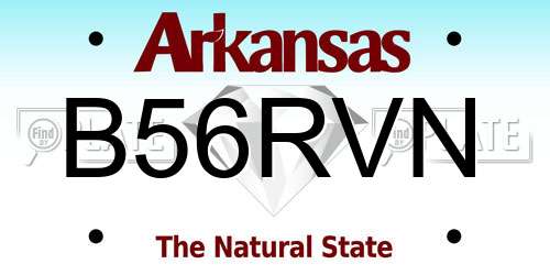 B56RVN Arkansas License Plate