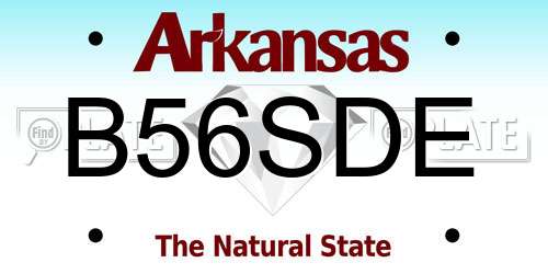 B56SDE Arkansas License Plate