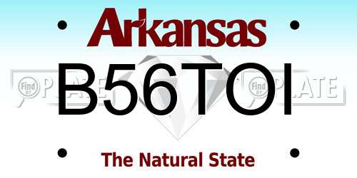 B56TOI Arkansas License Plate