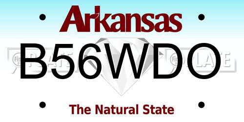 B56WDO Arkansas License Plate