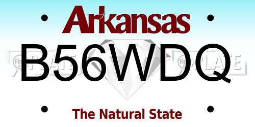 B56WDQ Arkansas License Plate