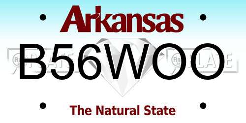 B56WOO Arkansas License Plate