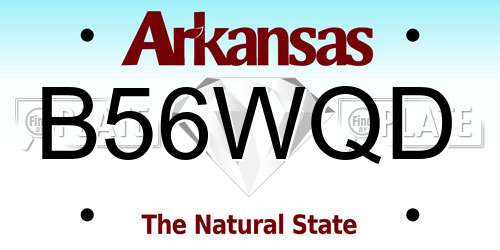 B56WQD Arkansas License Plate
