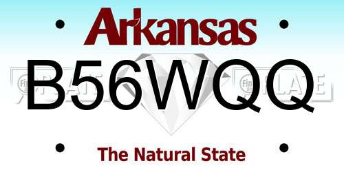 B56WQQ Arkansas License Plate