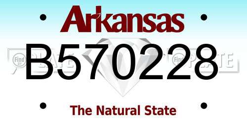B570228 Arkansas License Plate
