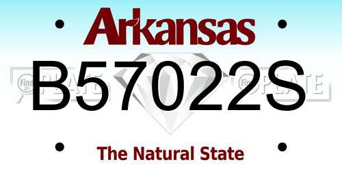 B57022S Arkansas License Plate