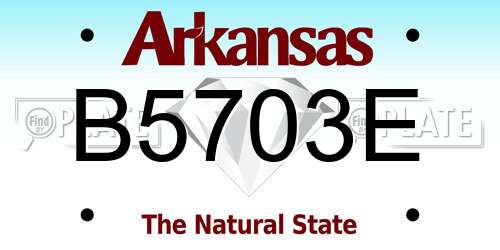 B5703E Arkansas License Plate