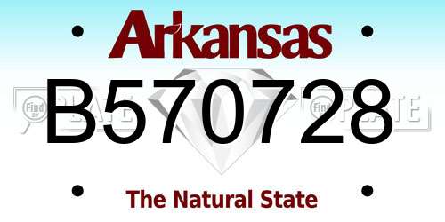 B570728 Arkansas License Plate