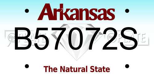 B57072S Arkansas License Plate