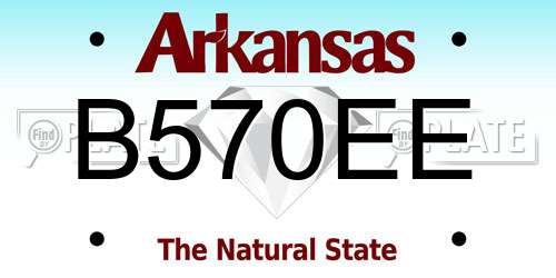 B570EE Arkansas License Plate