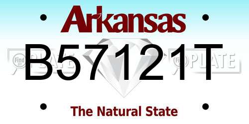 B57121T Arkansas License Plate