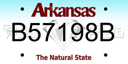 B57198B Arkansas License Plate