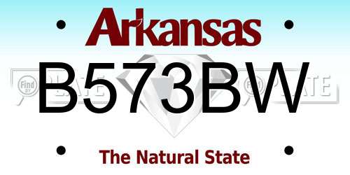 B573BW Arkansas License Plate