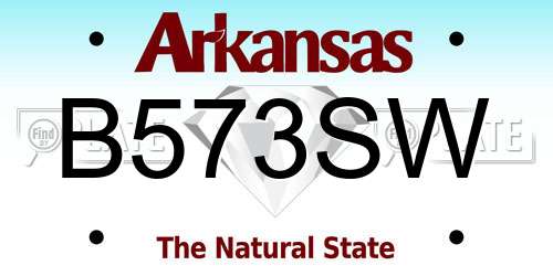 B573SW Arkansas License Plate