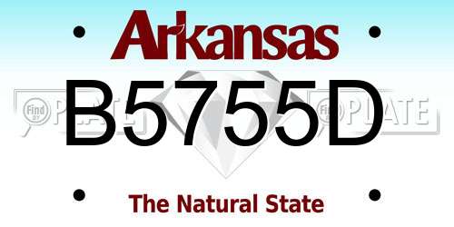 B5755D Arkansas License Plate