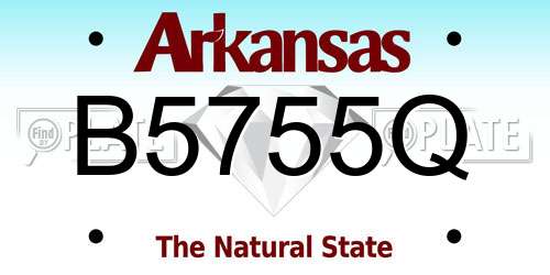 B5755Q Arkansas License Plate