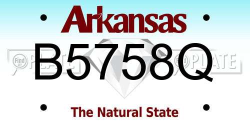 B5758Q Arkansas License Plate