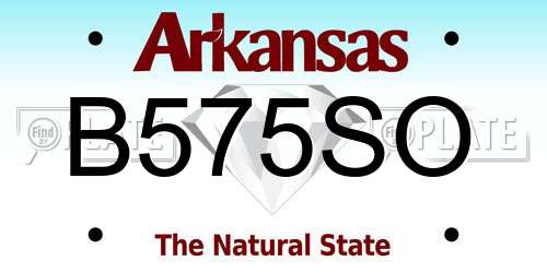 B575SO Arkansas License Plate