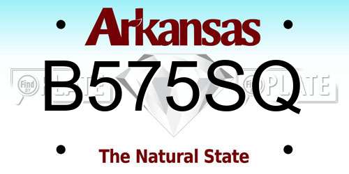 B575SQ Arkansas License Plate