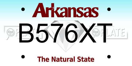 B576XT Arkansas License Plate