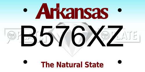 B576XZ Arkansas License Plate