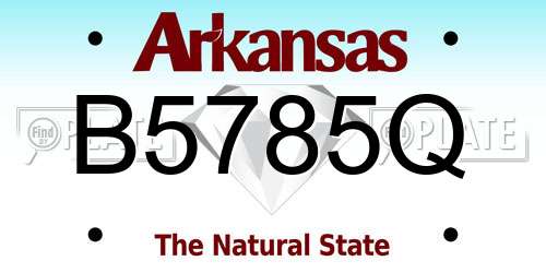 B5785Q Arkansas License Plate