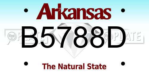 B5788D Arkansas License Plate