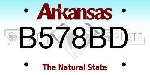 B578BD Arkansas License Plate