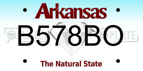 B578BO Arkansas License Plate