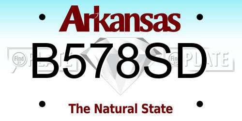 B578SD Arkansas License Plate