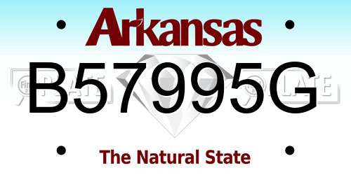 B57995G Arkansas License Plate