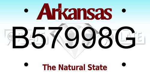 B57998G Arkansas License Plate