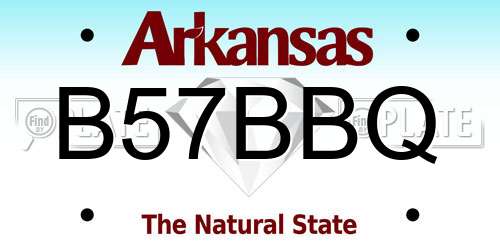 B57BBQ Arkansas License Plate