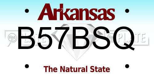 B57BSQ Arkansas License Plate
